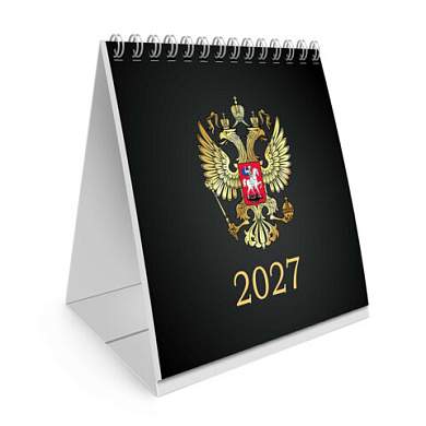 Календарь-домик настольный на гребне, 2027 г., BRAUBERG, 101х101 мм, "Символика РФ", 118465 (арт. 118465)