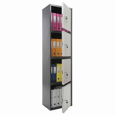 Шкаф металлический для документов AIKO "SL-185/4" ГРАФИТ, 1800х460х340 мм, 37 кг, S10799182502 (арт. 291207)