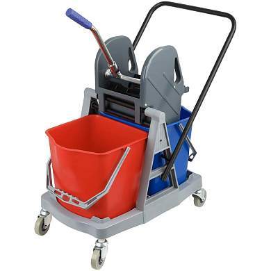 Тележка уборочная OfficeClean Professional, 2 съемных ведра 17л., механический отжим (арт. 375553)