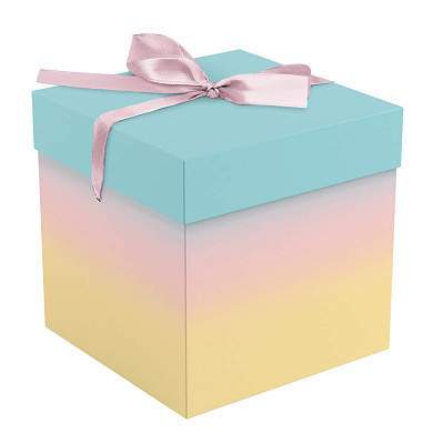 Коробка складная подарочная MESHU "Gradient", (15*15*15см), с лентой (арт. 372558)