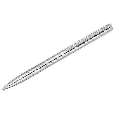 Ручка шариковая Delucci "Argento" синяя, 1,0мм, корпус серебро, поворотн., подарочная упаковка (арт. 271127)