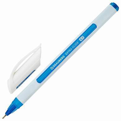 Ручка шариковая масляная BRAUBERG "Extra Glide Soft White", СИНЯЯ, узел 0,7 мм, линия письма 0,35 мм, 142927 (арт. 142927)
