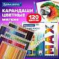Карандаши цветные супермягкие яркие классические BRAUBERG MAX 120 цветов, шестигранные, натуральное дерево, грифель 3,3 мм, 182006 (арт. 182006)