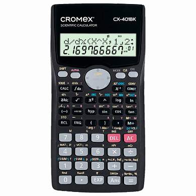 Калькулятор инженерный CROMEX (КРОМЕКС) CX-401BK (155х80 мм), 401 функция, 10+2 разрядов, черный, 273833 (арт. 273833)