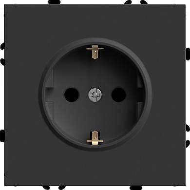 Stekker ЭМИЛИ мех. роз. СУ 1мест. 16А (земля, шторки) черный уголь, soft touch RST16-5110-05 49854 (арт. 907403)