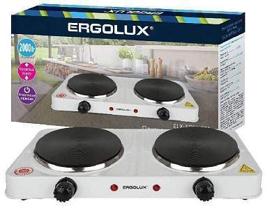 Электроплитка ERGOLUX ELX-EP04-C01, 2 конфорки, диск, 2кВт  83891 (арт. 680959)