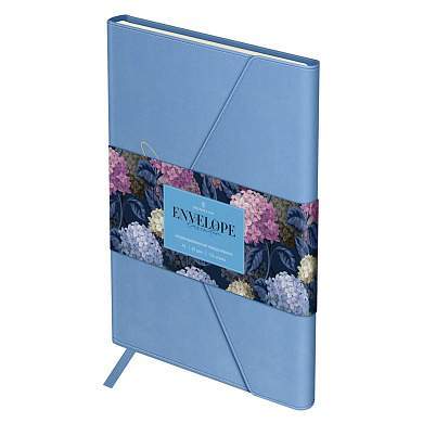 Ежедневник недатированный, А5, 136л., твердый переплет, кожзам, Greenwich Line "Envelope. Lavender", на кнопке (арт. 370228)