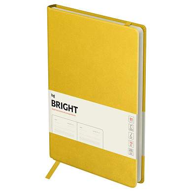 Ежедневник недатированный, B5, 136л., твердый переплет, кожзам, BG "Bright. Yellow", желтый, карман (арт. 370211)