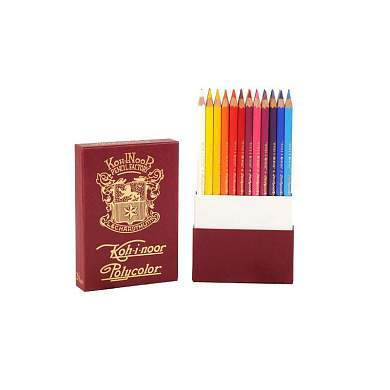 Карандаши цветные художественные Koh-I-Noor "Polycolor Retro 3824", 24цв., заточен., пенал-премиум (арт. 327290)