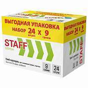 Клей-карандаш 9 г, ВЫГОДНАЯ УПАКОВКА, КОМПЛЕКТ 24 ШТУКИ, STAFF EVERYDAY, 273016 (арт. 273016)