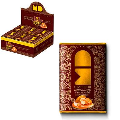 Шоколад молочный МОНЕТНЫЙ ДВОР "Миндаль и карамель", 12 г (арт. 625149)