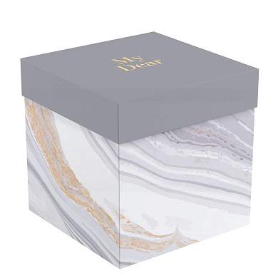 Коробка складная подарочная MESHU "Marble", (15*15*15см), отд фольгой (арт. 372565)