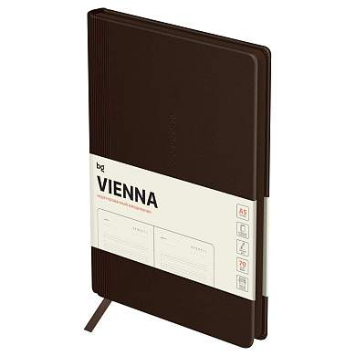 Ежедневник недатированный, А5, 136л., мягкий переплет, кожзам, BG "Vienna. Dark brown", темно-коричневый, цветной срез (арт. 369894)