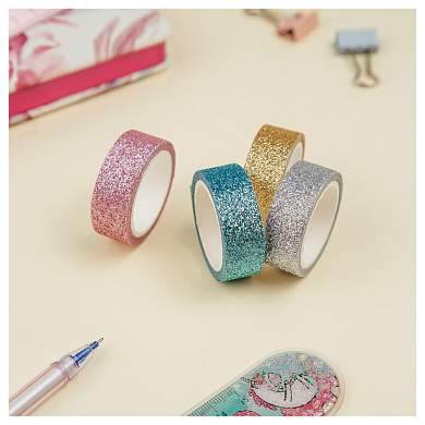 Набор клейких декоративных лент MESHU "Glitter", 4шт (арт. 354713)