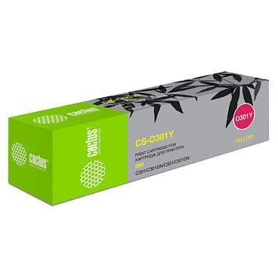 Тонер-картридж CACTUS (CS-O301Y) для OKI C301/321, желтый, ресурс 1500 стр. (арт. 321015)
