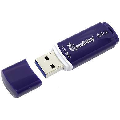 Память Smart Buy "Crown" 64GB, USB 3.0 Flash Drive, синий (арт. 248801)