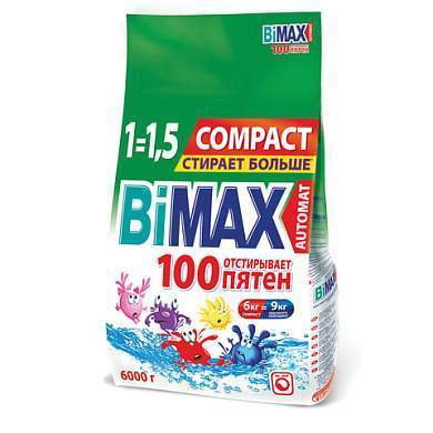 Стиральный порошок-автомат 6 кг, BIMAX "100 пятен" (Нэфис Косметикс), 506-1 (арт. 601628)