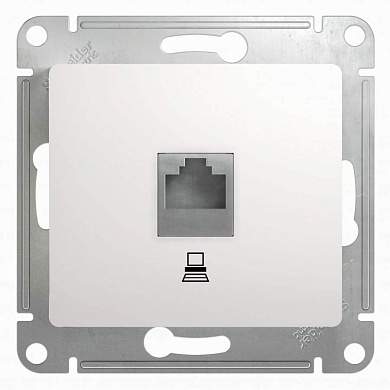Schneider GLOSSA мех. роз. компьют. СУ 1 мест. бел. (пласт. осн., RJ-45) GSL000181K (арт. 423720)