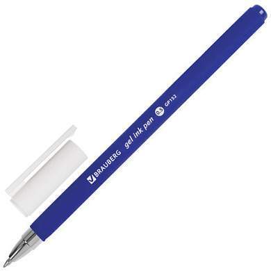 Ручка гелевая BRAUBERG "Matt Gel", СИНЯЯ, корпус soft-touch, узел 0,5 мм, линия 0,35 мм, 142945 (арт. 142945)