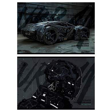 Альбом для рисования 40л., А4, на склейке BG "Grey and Black", 120г/м2 (арт. 372426)