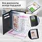 Обложка для автодокументов и паспорта натуральная кожа флоттер, "DOCUMENTS", черная, BRAUBERG 238193 (арт. 238193)