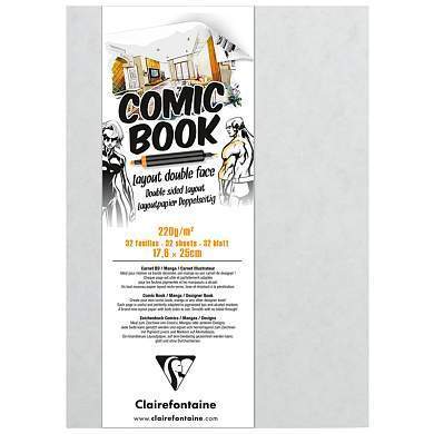 Скетчбук для маркеров 32л., 176*250 Clairefontaine "Comic book", на склейке, 220г/м2 (арт. 310582)