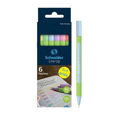 Набор капиллярных ручек Schneider "Line-Up Pastel" 06цв., 0,4мм, картон. упаковка, европодвес (арт. 348439)