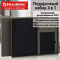 Ежедневник датированный 2027 в подарочном наборе с обложкой для паспорта, BRAUBERG, под кожу, "Imperial", черный, 118702 (арт. 118702)