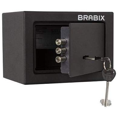 Сейф мебельный BRABIX "SF-140KL", 140х195х140 мм, ключевой замок, черный, 291140, S103BR210114 (арт. 291140)