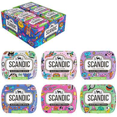 Драже освежающие SCANDIC без сахара со вкусом "Тропический микс", 14 г (арт. 624916)