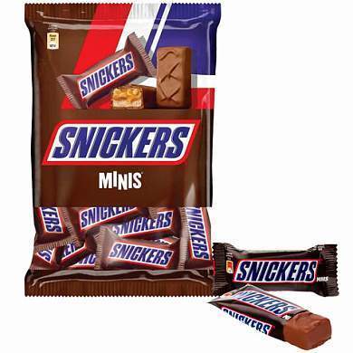 Батончики шоколадные мини SNICKERS "Minis", 180 г, 2264 (арт. 620279)