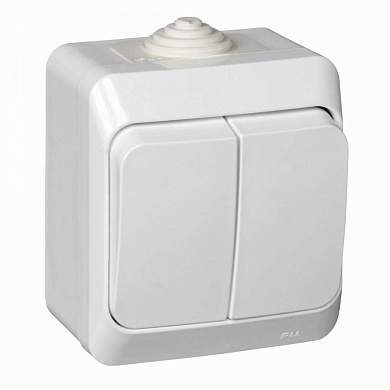 Schneider Этюд выкл. ОУ 2 кл. бел. (пласт. осн., IP44) BA10-042b (арт. 27065)