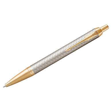Ручка шариковая Parker "IM Premium Warm Silver GT" синяя, 1,0мм, кнопочн., подарочная упаковка (арт. 246617)