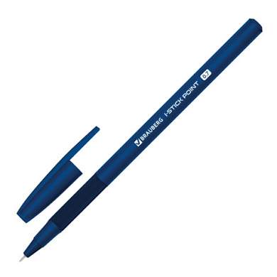 Ручка шариковая с грипом BRAUBERG "i-STICK DEEP BLUE", СИНЯЯ, пишущий узел 0,7 мм, линия письма 0,35 мм, 144385 (арт. 144385)