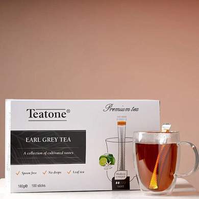 Чай TEATONE черный с ароматом бергамота, 100 стиков по 1,8 г, 64 (арт. 622805)