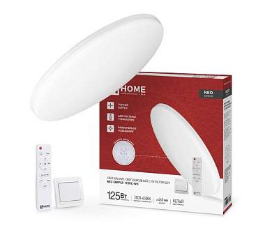 ASD/InHome светильник светодиодн. управл 125W(10000lm) 2-4-6K d460х67 пульт ДУ NEO SIMPLE-125RC-WH 0927 (арт. 936769)