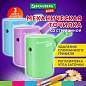 Точилка механическая BRAUBERG KIDS, для простых и цветных карандашей, цвет корпуса ассорти, 272006 (арт. 272006)
