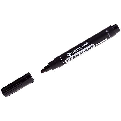 Маркер перманентный Centropen "8566" черный, пулевидный, 2,5мм (арт. 003942)