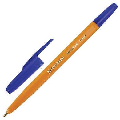 Ручка шариковая BRAUBERG "Carina Orange", СИНЯЯ, корпус оранжевый, узел 1 мм, линия письма 0,5 мм, 141668 (арт. 141668)