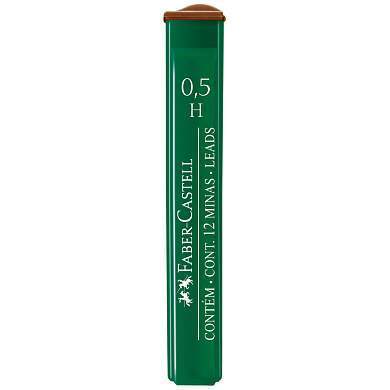 Грифели для механических карандашей Faber-Castell "Polymer", 12шт., 0,5мм, H (арт. 286026)