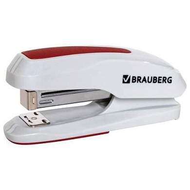 Степлер №24/6, 26/6 BRAUBERG "Extra", до 30 листов, серо-красный, 229088 (арт. 229088)