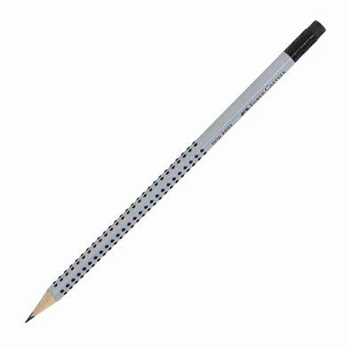 Карандаш чернографитный FABER-CASTELL, 1 шт., "Grip 2001", HB, трехгранный, с ластиком, 117200 (арт. 180939)