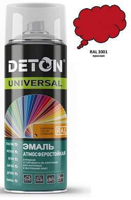 Эмаль аэрозоль 520мл алкид атмосферост. RAL3001 КРАСНАЯ арт.DTN-A46798 Deton Universal (арт. 717307)