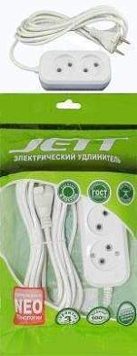 Jett (Джетт) Сет. Удл. Пвс 2Х0.75 2 Роз. 3 М 10А Белый Рс-2 (арт. 238327)