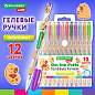 Ручки гелевые НЕОНОВЫЕ BRAUBERG KIDS "CUTE ANIMALS", НАБОР 12 ЦВЕТОВ, корпус с печатью, узел 1 мм, линия письма 0,7 мм, 144444 (арт. 144444)