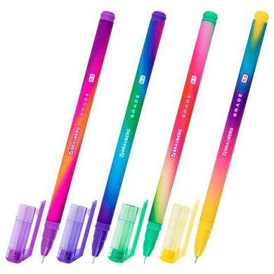 Ручка гелевая BRAUBERG GRADE NEON, ЧЕРНАЯ, игольчатый узел 0,5 мм, линия письма 0,3 мм, 144285 (арт. 144285)