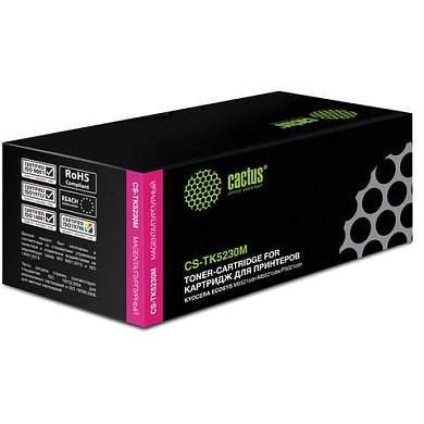 Картридж лазерный CACTUS (CS-TK5230M) для Kyocera M5521cdn/M5521cdw/P5021cdn, пурпурный, ресурс 2600 страниц (арт. 363697)