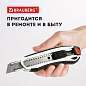 Нож канцелярский мощный 18 мм BRAUBERG "Heavy duty", автофиксатор, резиновые вставки, металл, 237158 (арт. 237158)