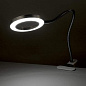 Лупа настольная на прищепке с LED-ПОДСВЕТКОЙ, диаметр 75 мм, увеличение 3, BRAUBERG, 455931 (арт. 455931)