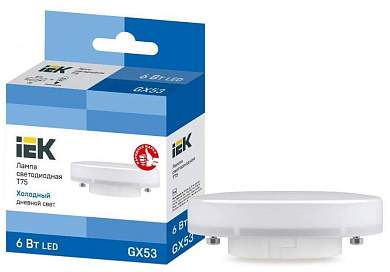 IEK GX53 светодиодная 6W(540lm) 6500К 6K 75х24 LLE-T80-6-230-65-GX53 (арт. 726519)
